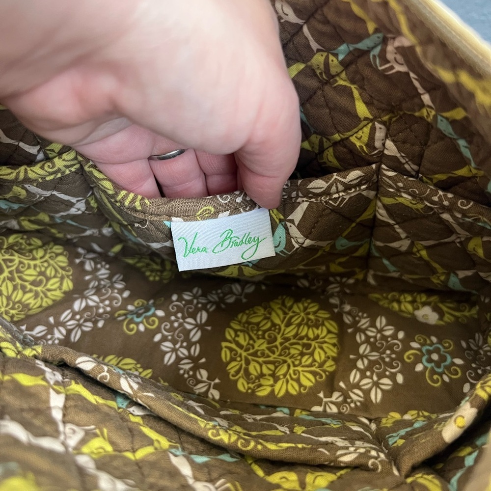 Vera Bradley Quilted Tote in Brown and Yellow Floral with Coin Purse - Picture 11 of 12